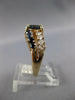 .70CT DIAMOND & AAA SAPPHIRE 14KT YELLOW GOLD ROUND & MARQUISE 2 ROW RING #27311