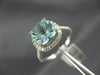 ESTATE LARGE 2.50CT DIAMOND & AAA AQUAMARINE 14KT WHITE GOLD 3D ENGAGEMENT RING