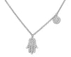 ESTATE 0.15CT DIAMOND CLUSTER BY THE YARD 14KT WHITE GOLD HAMSA LUCKY NECKLACE