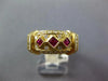ESTATE 1.49CT DIAMOND & AAA RUBY 18K YELLOW GOLD PRINCESS & ROUND BEZEL FUN RING