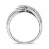 ESTATE 1.05CT DIAMOND & AAA TSAVORITE 14KT WHITE GOLD 3D MULTI ROW RIBBON RING