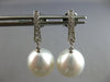 .16CT DIAMOND & AAA TAHITIAN PEARL 18K WHITE GOLD JOURNEY BAR HANGING EARRINGS
