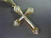 ESTATE .40CT DIAMOND 14K WHITE & YELLOW GOLD 3D PRINCESS CUT CROSS PENDANT 21597