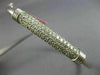 ESTATE 1.15CT DIAMOND 14KT WHITE GOLD 3D CLASSIC MULTI ROW PAVE BANGLE BRACELET