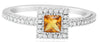 .53CT DIAMOND & AAA CITRINE 14KT WHITE GOLD 3D PRINCESS & ROUND SQUARE HALO RING