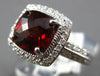 LARGE 2.37CT DIAMOND & AAA GARNET 14KT WHITE GOLD CUSHION & ROUND HALO FUN RING