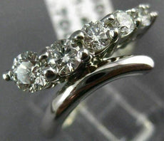 ESTATE LARGE 1.10CT DIAMOND 14KT WHITE GOLD 3D GRADUATING ANNIVERSARY RING 17790