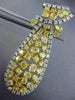 LARGE WHITE & INTENSE FANCY YELLOW DIAMOND 18K TWO TONE GOLD 3D HANGING EARRINGS