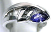 .75CT DIAMOND & AAA TANZANITE 14KT WHITE GOLD 3D MARQUISE ROUND & BAGUETTE RING