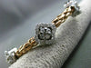 ESTATE 1.30CT DIAMOND 14KT WHITE & ROSE GOLD 3D FLOWER FLEXIBLE BANGLE BRACELET