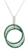 ESTATE .84CT DIAMOND & AAA EMERALD 18K WHITE GOLD TRINITY CIRCLE OF LIFE PENDANT