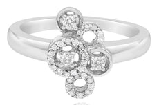 ESTATE .22CT DIAMOND 14KT WHITE GOLD 3D MULTI CIRCULAR FUN RING