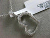 ESTATE .38CT DIAMOND 18K WHITE GOLD OPEN HEART PAVE LOVE FLOATING PENDANT CHAIN
