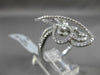 ANTIQUE MASSIVE 1.36CT DIAMOND 18KT WHITE GOLD 3D FLOATING MUSICAL NOTE FUN RING