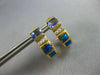 1.25CT DIAMOND & AAA TANZANITE & OPAL 14KT YELLOW GOLD UMBRELLA HANGING EARRINGS