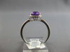 ESTATE 1.31CT DIAMOND & AAA AMETHYST 14K WHITE GOLD OVAL & ROUND ENGAGEMENT RING