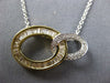 .54CT DIAMOND 14KT 2 TONE GOLD 3D ROUND & BAGUETTE DOUBLE OVAL LOVE KNOT PENDANT