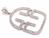 ESTATE .71CT DIAMOND 18KT WHITE GOLD DOUBLE BAR SEMI CIRCULAR FLEXIBLE PENDANT