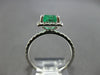 LARGE 1.72CT DIAMOND & AAA EMERALD 14KT WHITE GOLD SQUARE HALO ENGAGEMENT RING