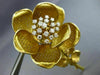 ESTATE EXTRA LARGE 1.0CT DIAMOND 18KT WHITE & YELLOW GOLD ROSE FLOWER BROOCH PIN