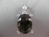 ANTIQUE LARGE 16.45CT DIAMOND & AAA SMOKY TOPAZ 18KT WHITE GOLD 3D OVAL PENDANT
