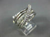 ESTATE WIDE .60CT DIAMOND 14KT WHITE GOLD MULTI ROW CRISS CROSS LOVE RING #1088