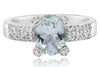 ESTATE 1.72CT DIAMOND & AAA GREEN AMETHYST 14KT WHITE GOLD OVAL & ROUND FUN RING