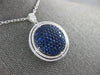 LARGE 2.71CT DIAMOND & AAA SAPPHIRE 18KT WHITE GOLD ROUND CLUSTER HALO PENDANT