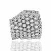 LARGE 3.28CT DIAMOND 18K WHITE GOLD 3D ROUND MULTI ROW FLEXIBLE ANNIVERSARY RING