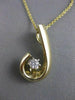 ESTATE DIAMOND SOLITAIRE 14K W YELLOW GOLD OPEN JOURNEY SWIRL PENDANT GVS #14974