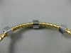 ESTATE .30CT DIAMOND 14KT TWO TONE GOLD 3D SQUARE FLEXIBLE ROPE BANGLE BRACELET