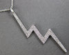 ESTATE LARGE .02CT DIAMOND 18K WHITE GOLD ZIG ZAG LIGHTNING FUN FLOATING PENDANT