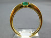 SMALL .70CT DIAMOND & AAA EMERALD 18K YELLOW GOLD OVAL & ROUND TRILLION FUN RING
