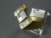 ESTATE LARGE 1.48CT DIAMOND 14KT 2 TONE GOLD PRINCESS SQUARE INVISIBLE MENS RING