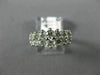 ESTATE WIDE .80CT DIAMOND 14KT 2 TONE GOLD 2 ROW PYRAMID ANNIVERSARY RING #18542