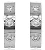 1.21CT DIAMOND 18K WHITE GOLD 3D ROUND ETOILE UMBRELLA HOOP FUN HANGING EARRINGS