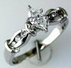 ESTATE .43CT DIAMOND 14KT WHITE GOLD 3D MARQUISE & ROUND ENGAGEMENT RING
