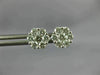 ESTATE .94CT DIAMOND 18KT WHITE GOLD 3D 8mm CLASSIC CLUSTER FLOWER STUD EARRINGS