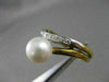 ANTIQUE DIAMOND 8MM SOUTH SEA PEARL 18KT W YELLOW GOLD SWIRL COCKTAIL RING #1012