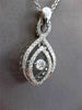 ESTATE LARGE .45CT DIAMOND 14KT WHITE GOLD INFINITY SOLITAIRE FLOATING PENDANT