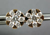 ESTATE .69CT DIAMOND 18KT ROSE GOLD 3D CLUSTER FLOWER STAR STUD EARRINGS