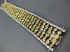 LARGE 25.55CT WHITE & CANARY DIAMOND 18KT 2 TONE GOLD MULTI ROW TENNIS BRACELET