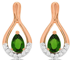 1.02CT DIAMOND & AAA RUSSALITE 14KT WHITE & ROSE GOLD INFINITY HANGING EARRINGS