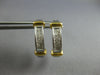.50CT DIAMOND 14KT 2 TONE GOLD PRINCESS INVISIBLE HUGGIE OVAL HANGING EARRINGS