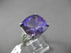 ANTIQUE 9.66CT DIAMOND & AAA AMETHYST 14K WHITE GOLD 3D FILIGREE ENGAGEMENT RING