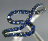 ESTATE .55CT AAA SAPPHIRE 18KT WHITE GOLD 3D WAVE CRISS CROSS FUN RING