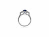 GIA CERTIFIED 3.05CT DIAMOND & AAA SAPPHIRE 18K 2 TONE GOLD HALO ENGAGEMENT RING