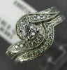 ESTATE WIDE .50CT DIAMOND 14K WHITE GOLD 3D FILIGREE WEDDING ENGAGEMENT RING SET