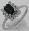 .88CT DIAMOND & AAA SAPPHIRE 14KT WHITE GOLD EMERALD CUT & ROUND SQUARE FUN RING