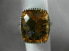ESTATE LARGE 6.41CT DIAMOND & AAA CITRINE 14KT BLACK GOLD HALO FILIGREE FUN RING